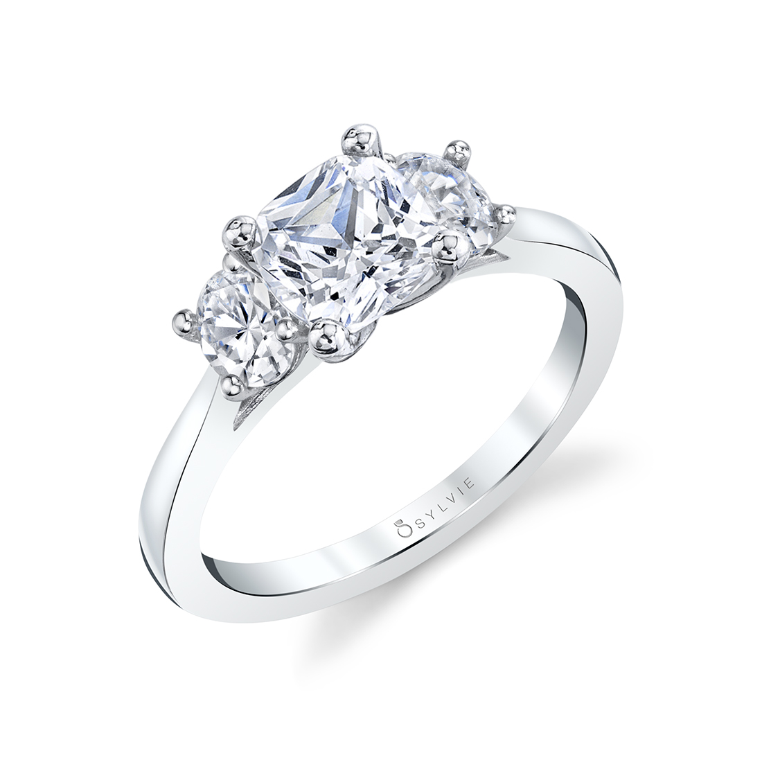 3 Stone Diamond Engagement Ring 14k Gold Minimalist Trilogy Wedding Ring  Three Stone Forever One Moissanite Cluster the Chloe Ring - Etsy