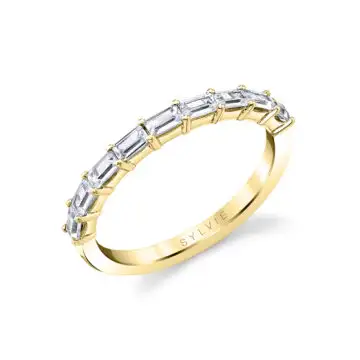 White Gold Baguette Wedding Band