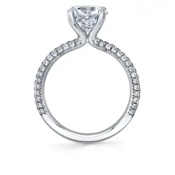 White Gold Round Cut Classic Pave Engagement Ring - Braylin