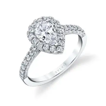 Pear Shaped Halo Engagement Ring - Diandra