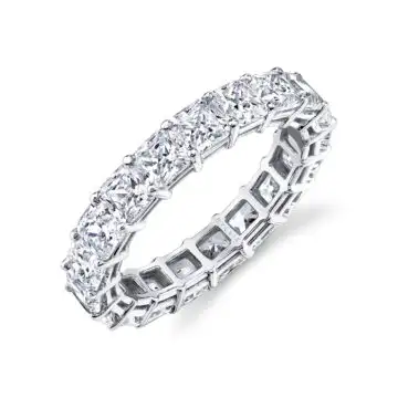 White Gold Asscher Cut Diamond Eternity Band