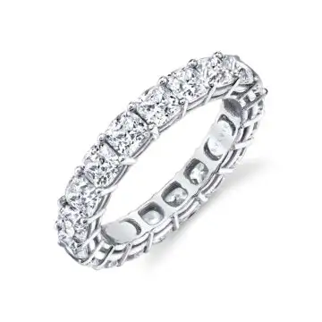 White Gold Cushion Cut Diamond Eternity Band 4.75 CT