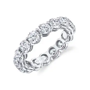 White Gold Round Diamond Eternity Band - 1.0 CT