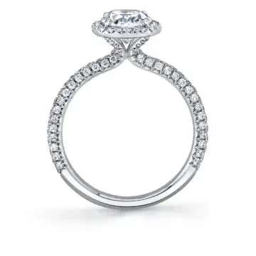 Pave Oval Engagement Ring - Fara