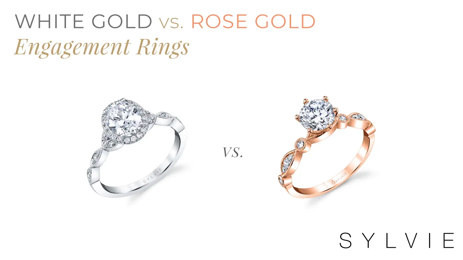 white gold vs. rose gold engagement rings