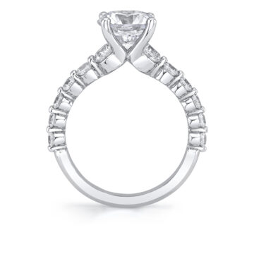 White Gold Round Cut Classic Engagement Ring - Gisele