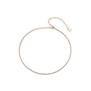 White Gold Diamond Tennis Choker Necklace