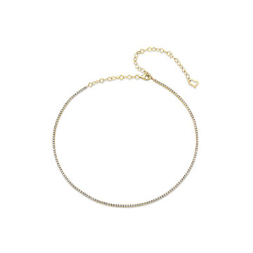 White Gold Diamond Tennis Choker Necklace