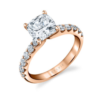 White Gold Cushion Cut Classic Engagement Ring - Adoria