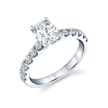 White Gold Oval Cut Classic Engagement Ring - Adoria