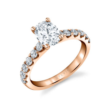 White Gold Oval Cut Classic Engagement Ring - Adoria