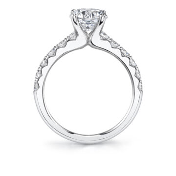 White Gold Oval Cut Classic Engagement Ring - Adoria