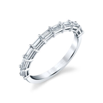 White Gold East-West Baguette Diamond Wedding Band