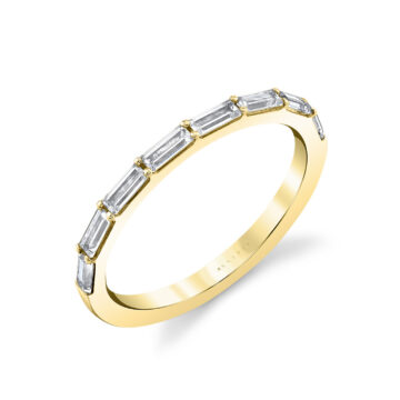 White Gold Sleek Baguette Wedding Band