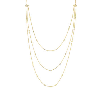 White Gold Layered Diamonds by the Yard Necklace