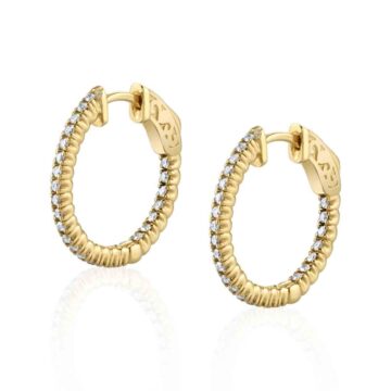 White Gold Diamond Hoop Earrings – 19MM