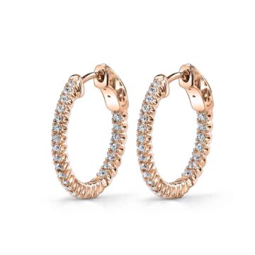 White Gold Diamond Hoop Earrings – 19MM