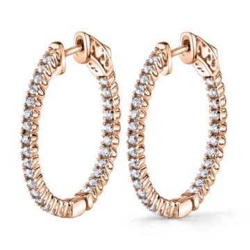 White Gold Diamond Hoop Earrings – 27MM