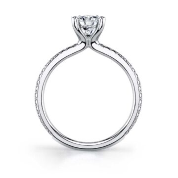 White Gold Radiant Cut Classic Engagement Ring - Adorlee