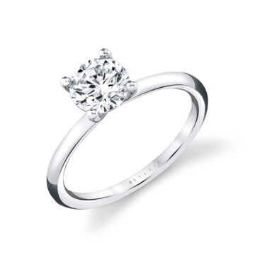 White Gold Round Cut Solitaire Engagement Ring