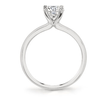 White Gold Radiant Cut Solitaire Engagement Ring - Amelia