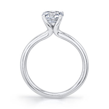 White Gold Radiant Cut Solitaire Engagement Ring - Dominique