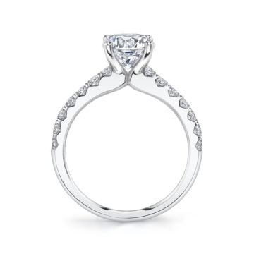 White Gold Radiant Cut Classic Engagement Ring - Aimee