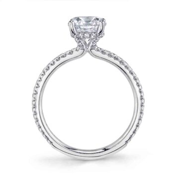 White Gold Radiant Cut Classic Engagement Ring - Maryam