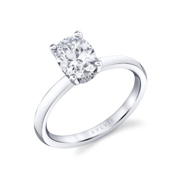 White Gold Oval Cut Solitaire Engagement Ring - Joanna