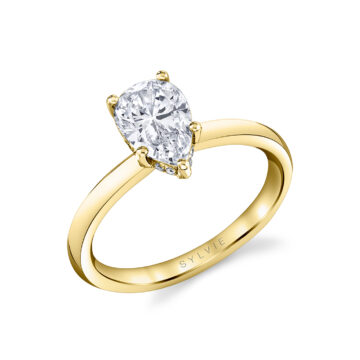 White Gold Pear Cut Solitaire Engagement Ring - Joanna