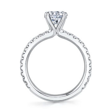 White Gold Radiant Cut Classic Engagement Ring - Vanessa