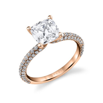 White Gold Cushion Cut Classic Pave Engagement Ring - Braylin