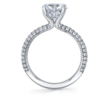 White Gold Radiant Cut Classic Pave Engagement Ring - Braylin