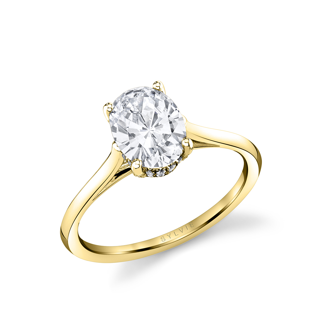 Halo Solitaire - Cut Oval Ring Engagement - Carter Hidden Sylvie Jewelry