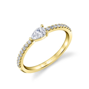 White Gold Pear Shaped Classic Wedding Band