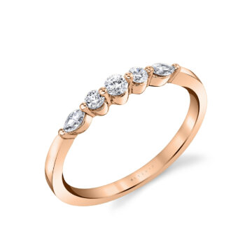 White Gold Round and Marquise Classic Wedding Ring