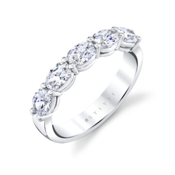 Oval Shaped East to West Five Stone Wedding Ring