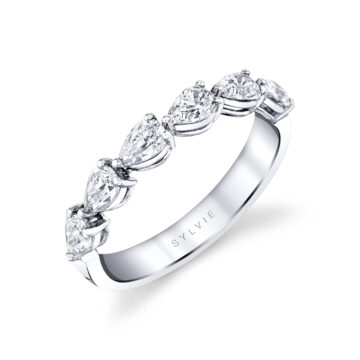 Pear Shaped East to West Wedding Ring - 1.0 CT