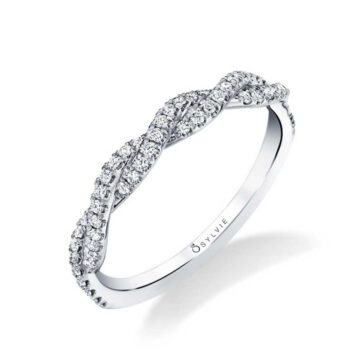 Round Cut Spiral Diamond Wedding Ring - Ava