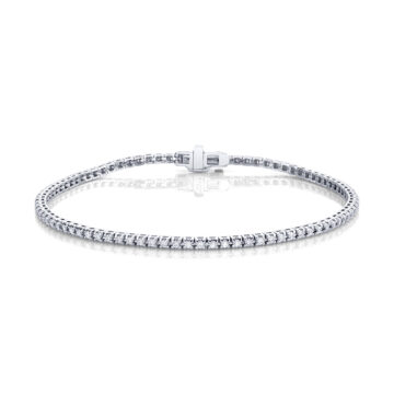 White Gold Petite Diamond Clasp Bracelet 2.00 CT