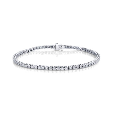 White Gold Petite Diamond Clasp Bracelet 4.00 CT