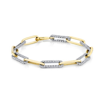 White Gold Two Tone Paperclip Bracelet 3.06 CT