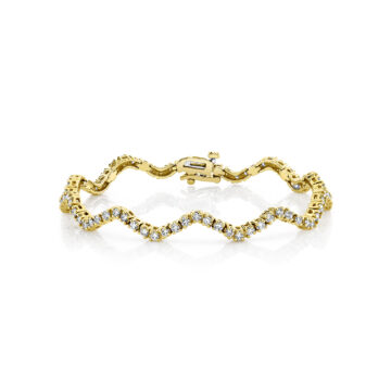 White Gold Curved Diamond Bracelet