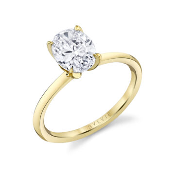 White Gold Tulira Solitaire Petal Prong Engagement Ring - Fawn