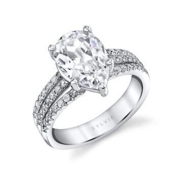 Pear Cut Split Shank Engagement Ring - Florencia