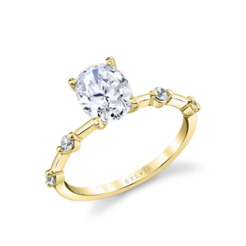 White Gold Oval Cut Diamond Engagement Ring - Eniko