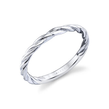 White Gold Spiral Wedding Band - Jolie