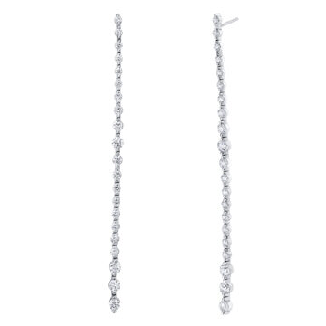 White Gold Diamond Dangle Earrings