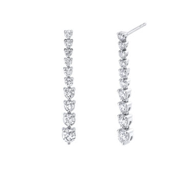 white gold diamond dangle earrings