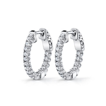 white gold diamond hoop earrings